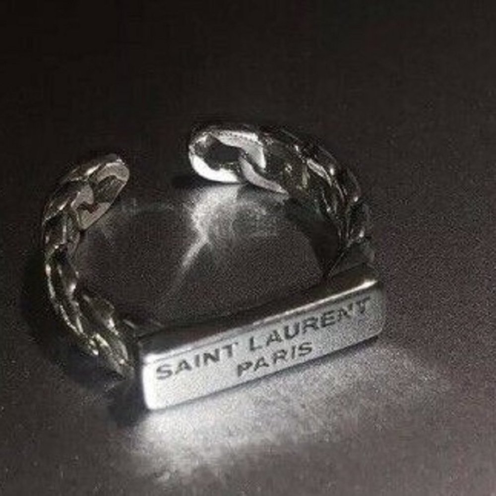 925 Stamped Sterling Silver Saint Laurent Adjustable Ring Size 5 and up